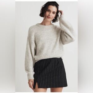 Madewell Wool-Blend Wedge Sweater in Heather Chrome , size XXS